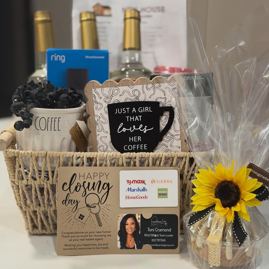 A closing day gift basket
